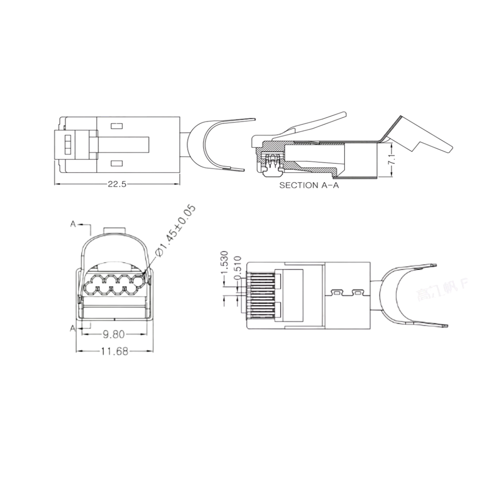 CAT 6A SFTP RJ45 CONNECTOR - Image 2