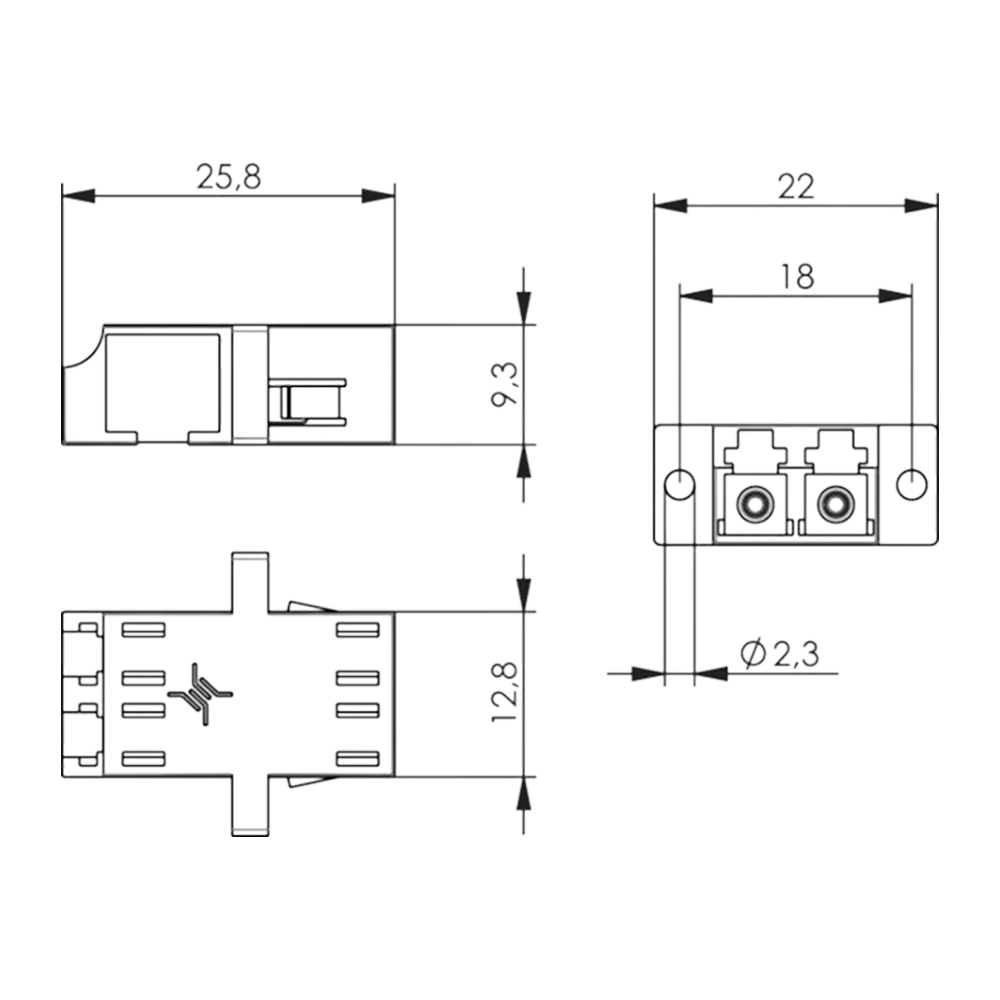 SINGLEMODE DUPLEX ADAPTER - Image 2