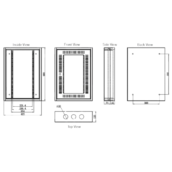 WALL MOUNT FTTH CABINET – SINGLE SECTION (ES) - Image 2