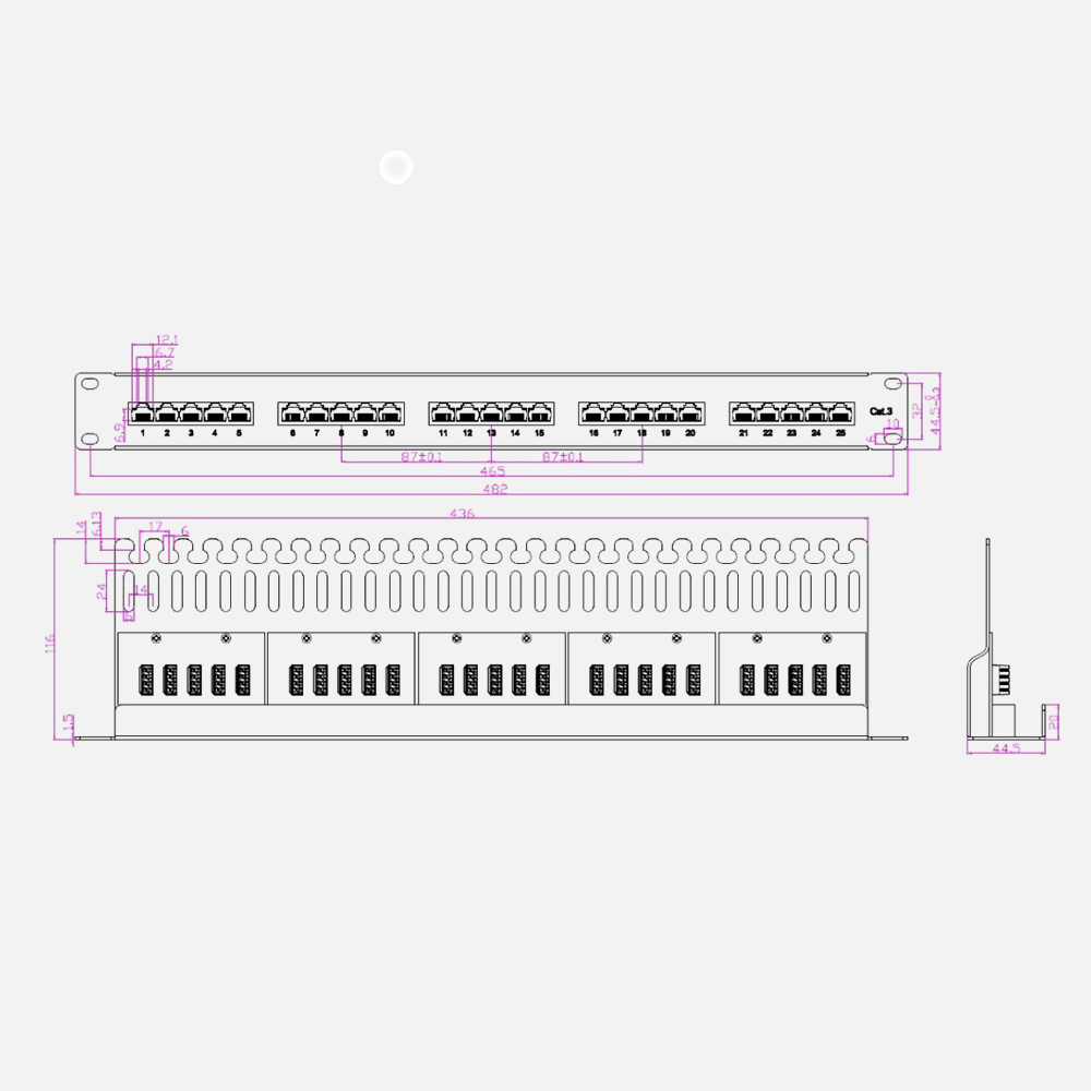 CAT3 25 PORT VOICE PATCH PANEL - Image 2
